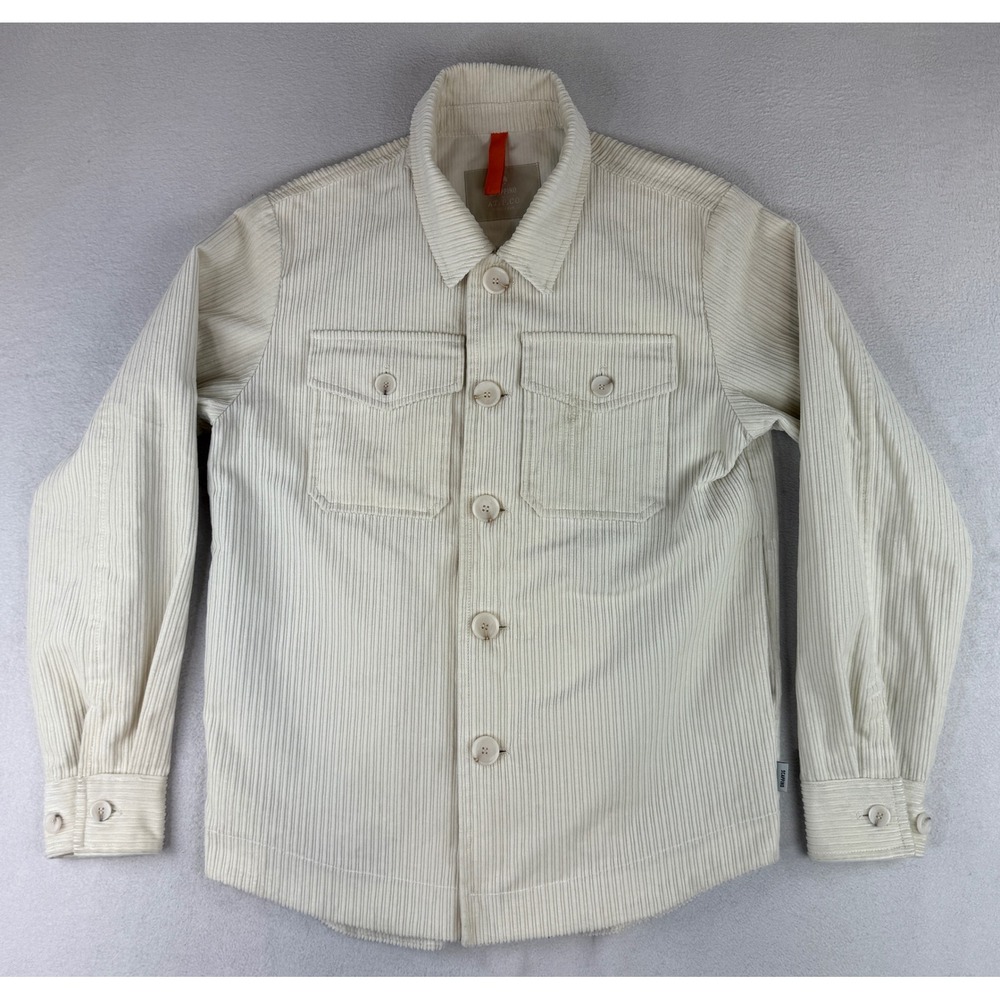 Scappino AT.P.CO Corduroy Shirt Jacket Mens Small Cream Off-White Made in Italy
